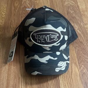 Von Dutch Black and Tan Camo Trucker Hat
